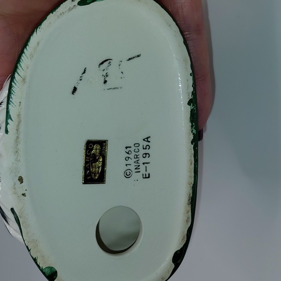 Vtg 1961 Inarco Blonde Girl Christmas Head Vase Earrings Hat Poinsettia VGVC - Picture 11 of 12